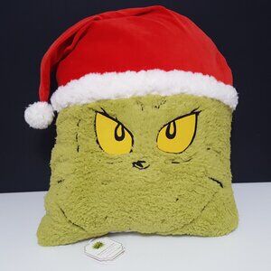 NEW Pottery Barn Teen Dr. Seuss's The Grinch Shaped Pillow